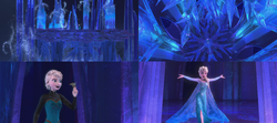 La Reine des Neiges (Disney) Elsa magie cryokinésie couronne Palais de glace Libérée Délivrée Let It Go