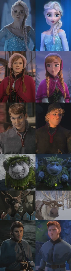 Personnages La Reine des Neiges (Disney) Once Upon a Time Elsa Anna Kristoff Grand Pabbie Sven Hans