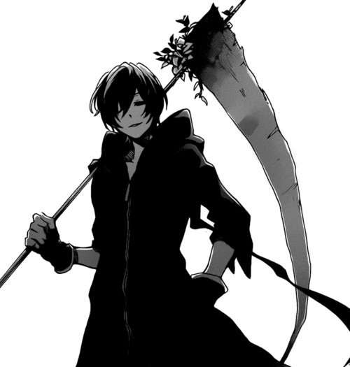 Anime, the grim reaper, cloak and skeleton body, full body on Craiyon