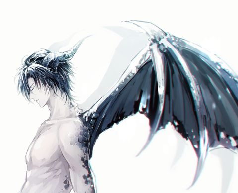 anime boy with dragon wings