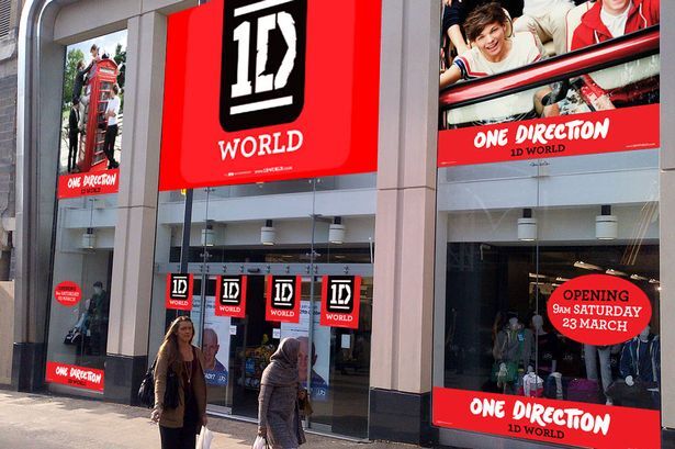 One Direction fans visit the new '1D World' Pop Up Store where they can  purchase merchandise and write messages to their favorite band member  throughout the store Featuring: One Direction fans visit