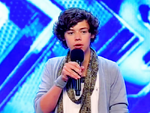 Harry at his X Factor audition. Harry at his X Factor audition.
