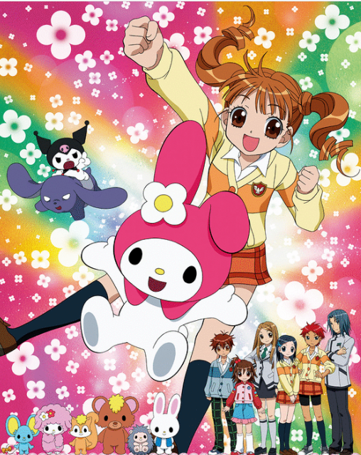 Cute Kuromi and my melody from Sanrio, as humans, anime