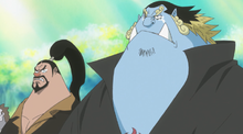 Aladine i Jinbe en el funeral d'Otohime