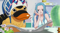 Vivi and Carue Read About Luffy