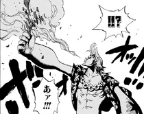 Franky incinerates Pluton's blueprints.