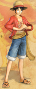 Luffy w One Piece: Pirate Warriors 2 (po przeskoku).