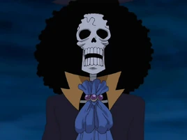 Brook bei seiner ersten Begegnung mit Luffy