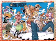 811. Luffy, Nami, Usopp i Zoro wracają z zakupów do zimowej chatki.