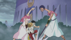 Mascarpone y Joscarpone atacan a Luffy