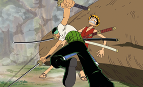 Zoro attacking luffy Ocean's Dream Arc