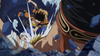 Luffy Defeats Bellamy at Dressrosa Palace