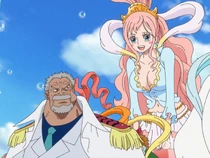 Garp escorts Shirahoshi to Mary Geoise.