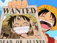 Luffy mostrando su recompensa