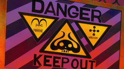 Punk Hazard Keep Out Sign