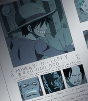 Ace, Dragon, Garp, and Luffy on Newspaper