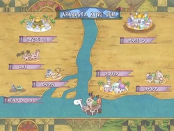 Una mappa comprendente alcuni luoghi dell'isola.
