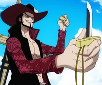 Mihawk usando uma kogatana.