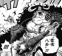 Kaidou mengalahkan dan menangkap Luffy.