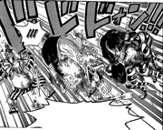 Luffy greift Hammond und seine Kameraden an