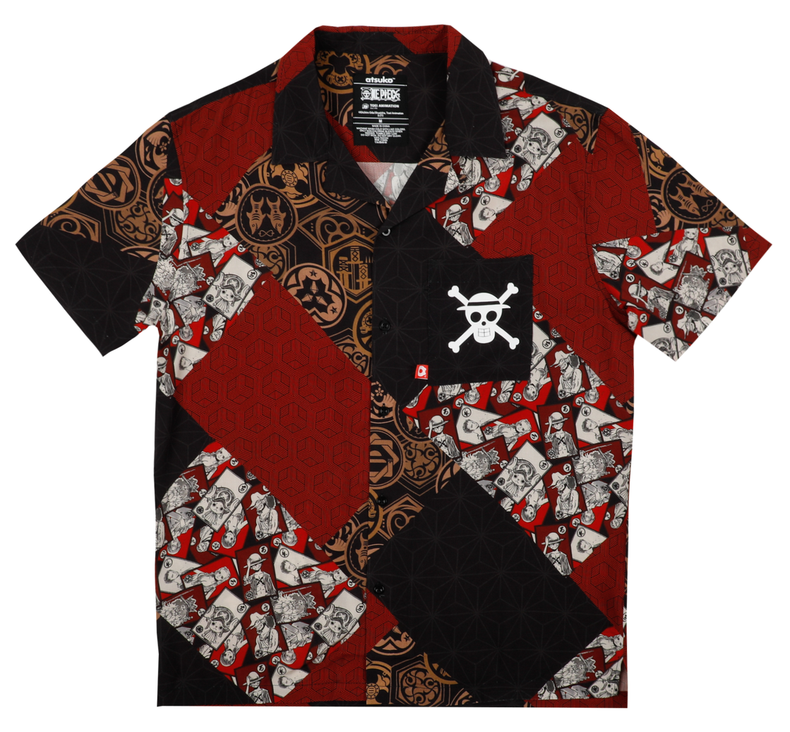 Anime Sushi Rolls Dark  Button Down  Hawaiian Shirt  Geek Tropical