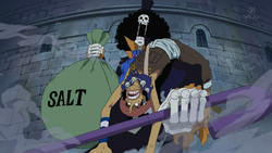 Brook avec un sac de sel