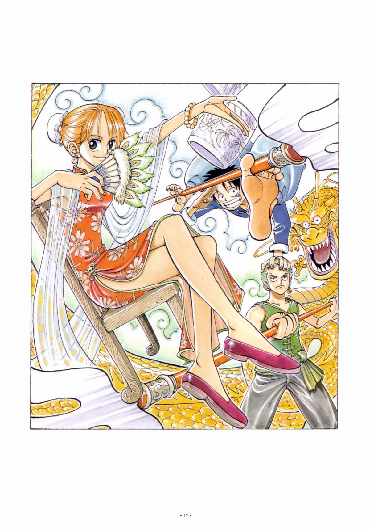 Nami in chapter 100 color spread to chapter 1000 color spread. 900 chapters  later still rocking the crown like a queen! : r/OnePiece