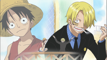 Sanji y Luffy hablando de sus sueños