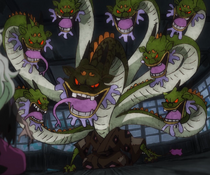 Orochi fully transformed into the Yamata no Orochi.