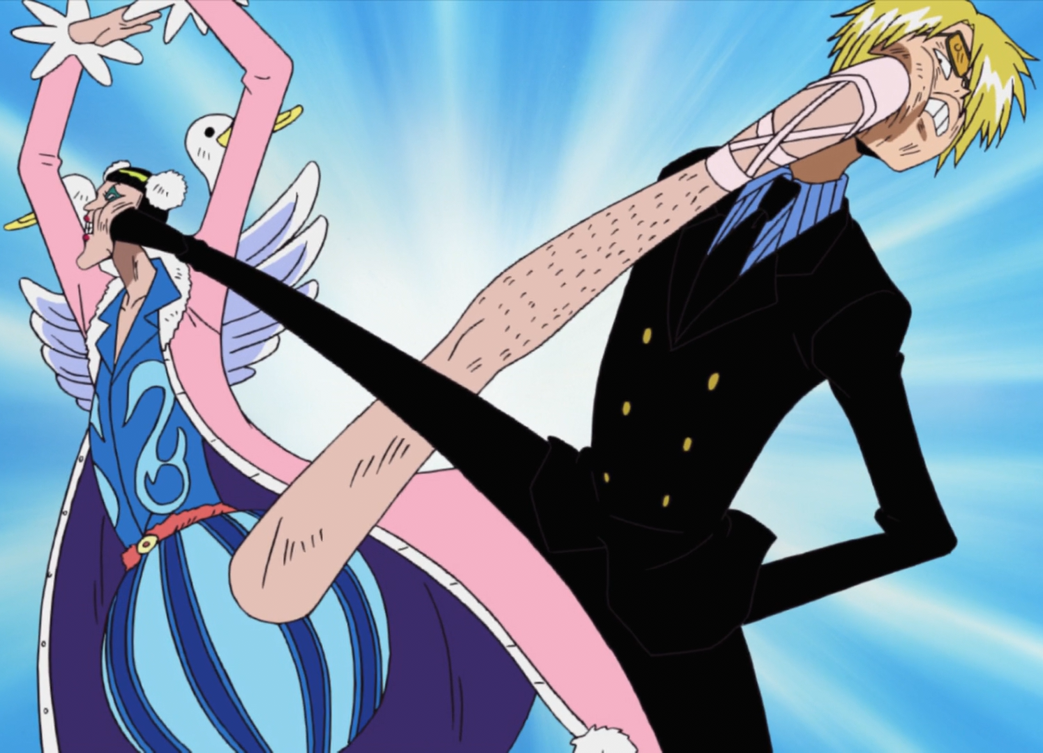 ノ ̯•ั) ✧ (・̑_+) on X: Sanji first response to his loved ones