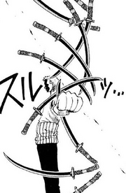 Zoro teste la malédiction du Sandai Kitetsu