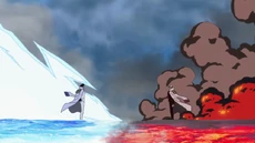 Kuzan y Sakazuki se enfrentan por el puesto de almirante de la flota.