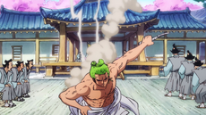 Zoro corta al magistrado de Wano