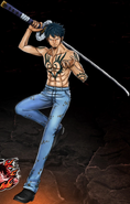 Grafika Lawa z odkrytą klatką piersiową z One Piece: Burning Blood.