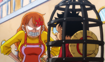 Nami Punishes Luffy for Endangering Crew