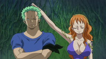 Nami Pats Zoro's Head