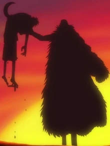 Luffy é derrotado por Crocodile, pela primeira vez.