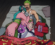 Hiyori dort avec Zoro