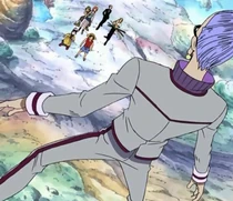 Эрик сталкивается с Пиратами Соломенной Шляпы.