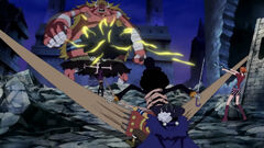 Ussop projette Brook sur Oars avec le Kuwagata