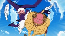 Chopper mengalahkan Priest Gedatsu dengan Kokutei Cross.