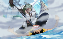 Smoker vs Rufy Marineford