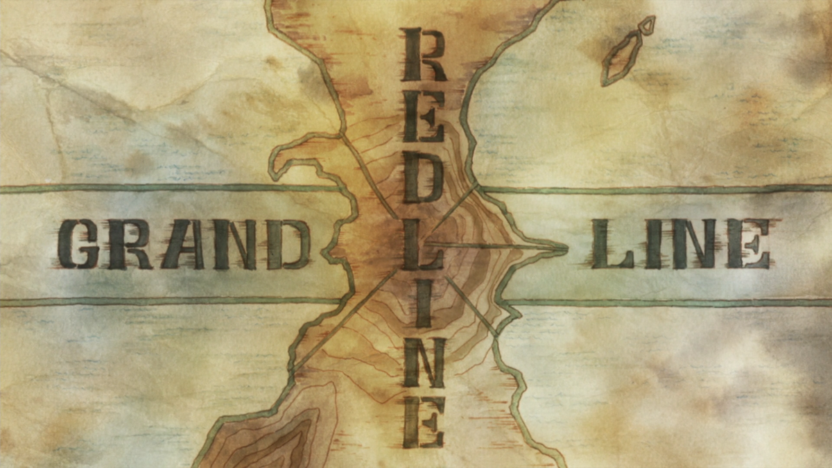 Map of Grand line, Red line and East Blue - One Piece