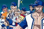 Helmeppo w drużynie marynarki w One Piece: Going Baseball.