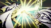 Rayleigh uses Armament Haki to attack a Logia user.