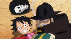 Bege finge atrapar a Luffy