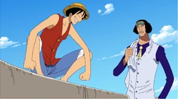 Kuzan discutant avec Luffy