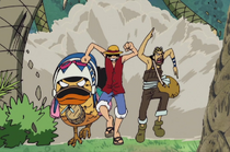 Luffy, Usopp and Karoo Running