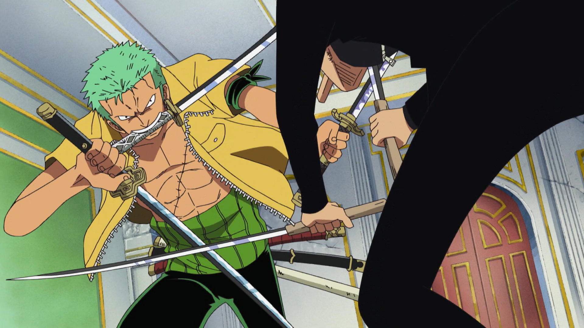 Zoro Surprised When Testing the Power of Mihawk's Yoru Sword - One