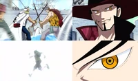 Niesamowity wzrok Mihawka pozwala mu z łatwością wykryć ruch Luffy'ego w gear second.